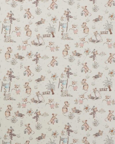 Mus i haven på offwhite bund - Jersey