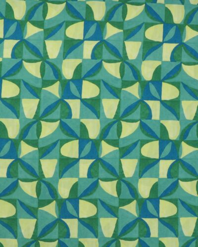 Mønster i blå/grøn/lysegrøn - Viskose (Ecovero)