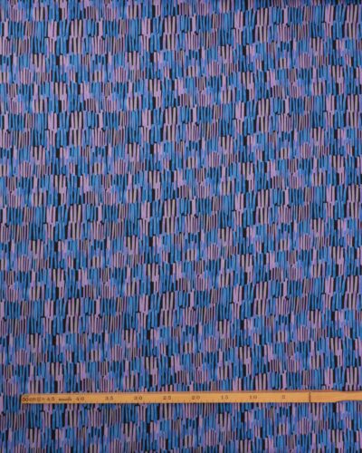 Alternative view of Mønster i blålilla/lyng/sort - Twillvævet viskose m. stræk