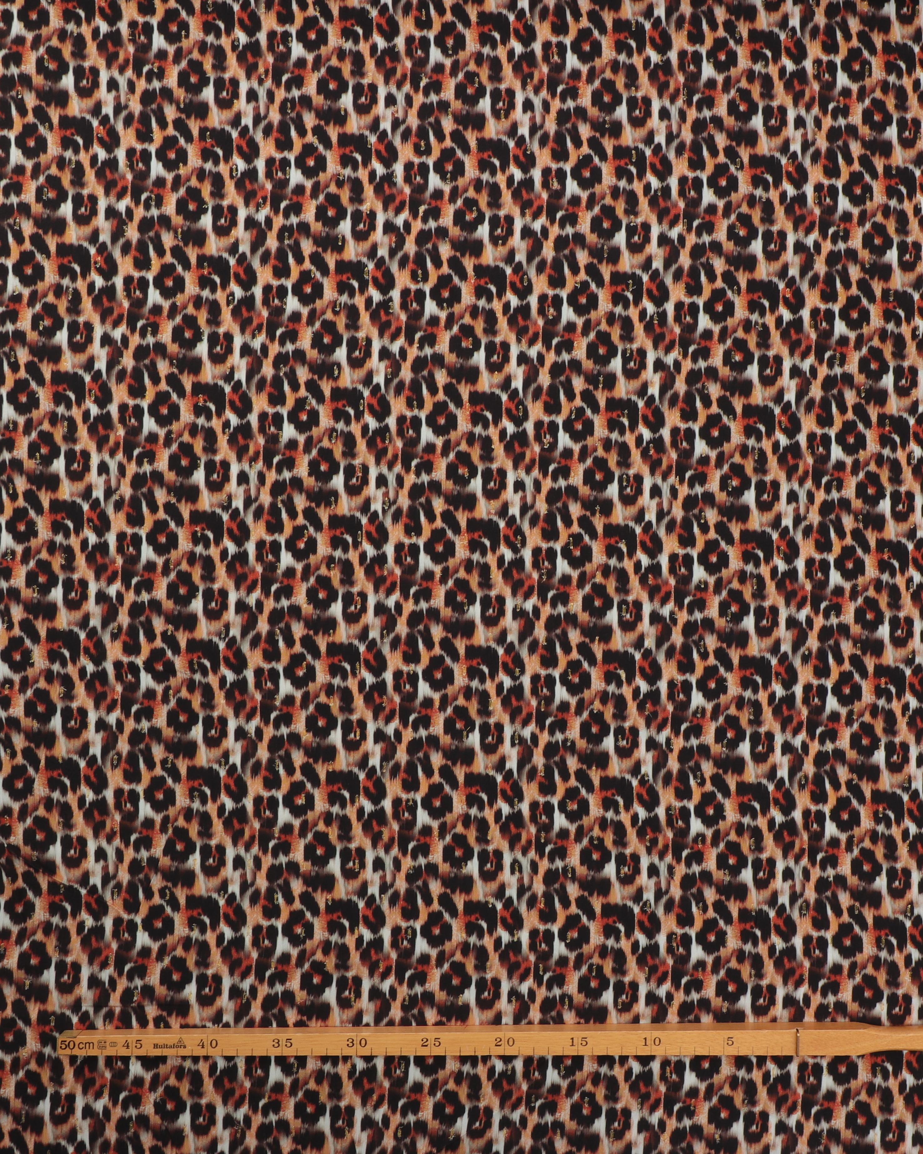 Dyreprint med lidt guld - Viskose 4 Dyreprint med lidt guld - Viskose - Billede 2