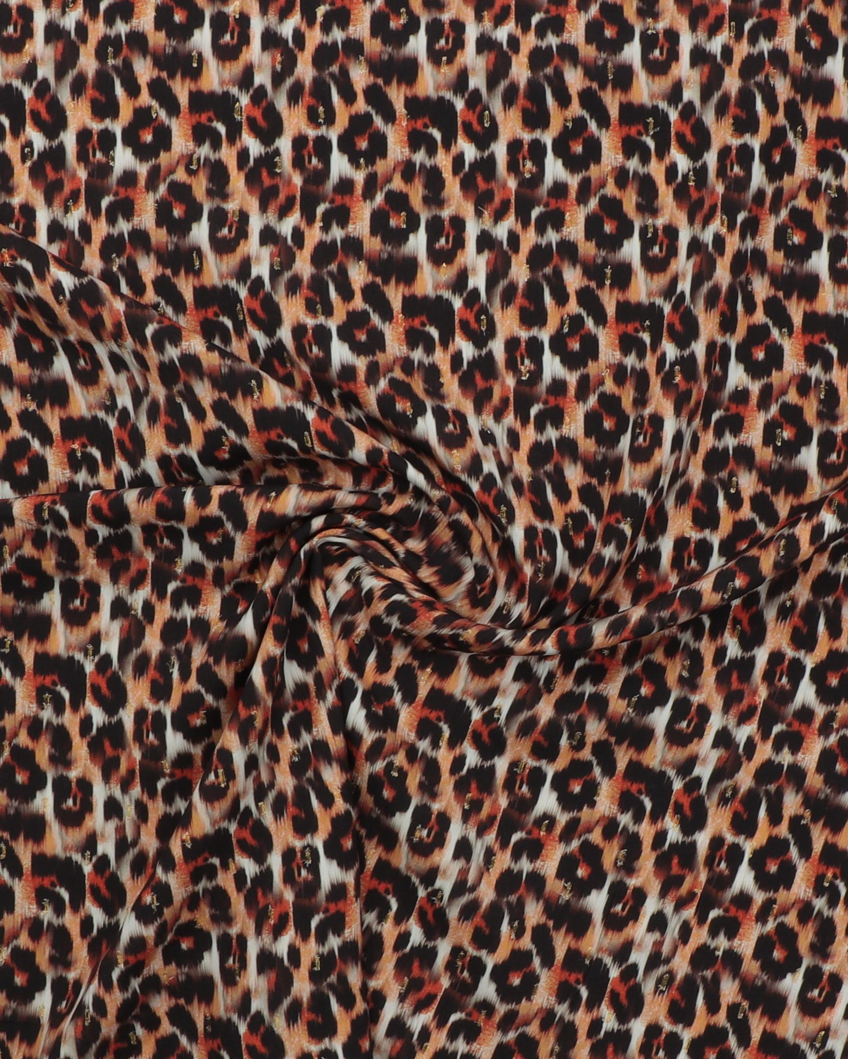 Dyreprint med lidt guld - Viskose 5 Dyreprint med lidt guld - Viskose - Billede 3