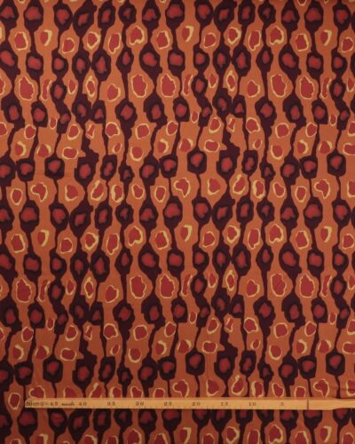 Alternative view of Mønster i rust og brændt orange - Twillvævet viskose