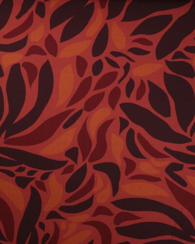 Stormønsteret i rust og brændt orange - Twillvævet viskose