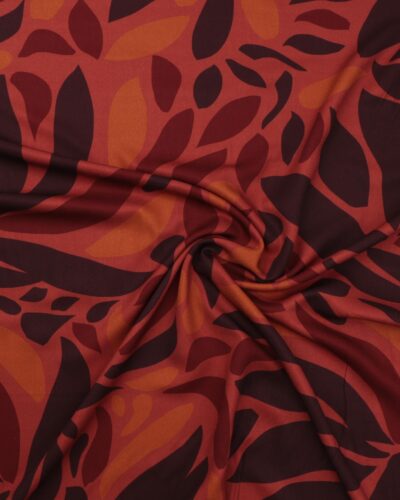 Stormønsteret i rust og brændt orange - Twillvævet viskose