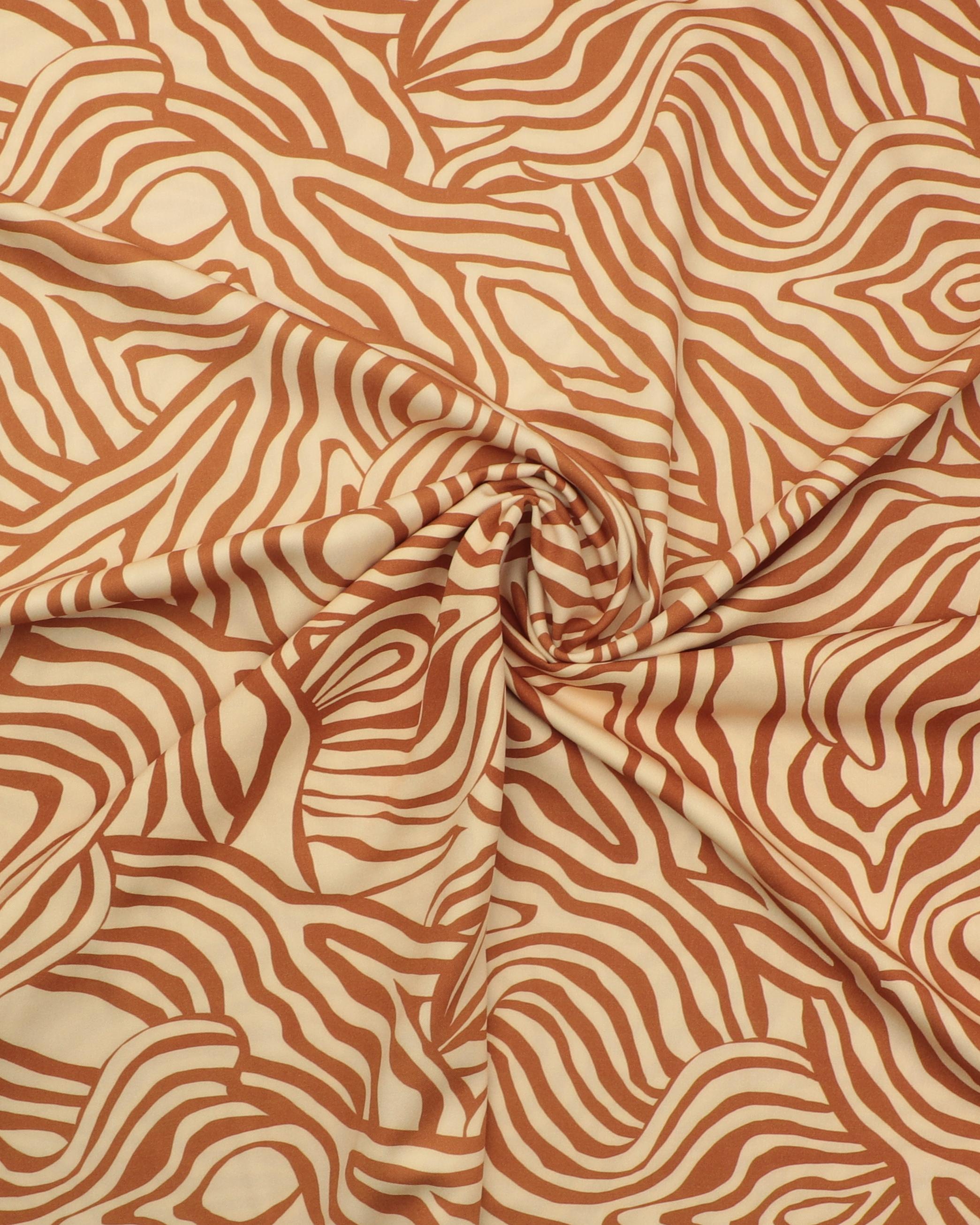 Organisk mønster på cremefarvet bund - Twillvævet viskose 5 Organisk mønster på cremefarvet bund - Twillvævet viskose - Billede 3