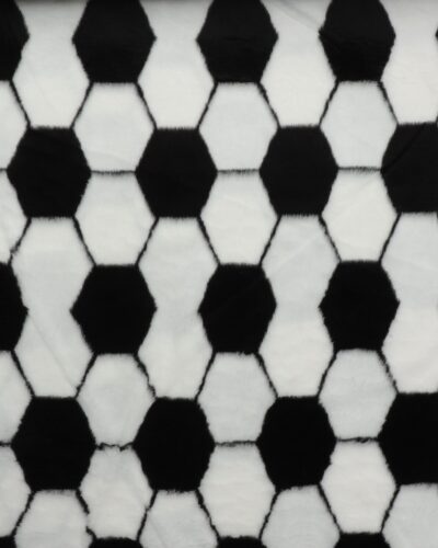 Sort/hvid fodbold - Imiteret pels
