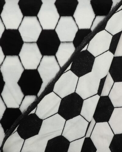 Sort/hvid fodbold - Imiteret pels