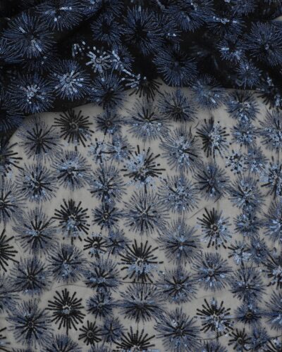 Alternative view of Sort tyl med blåt broderi og palietter - Polyester