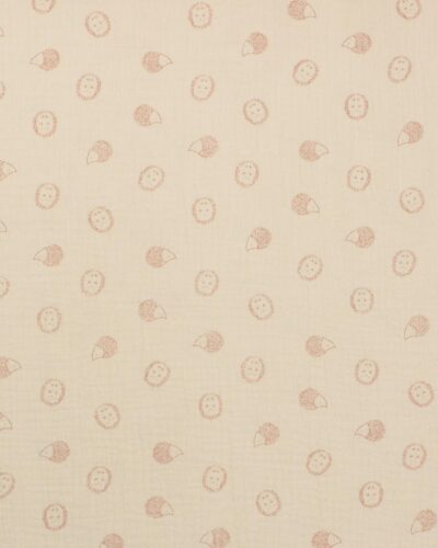 Cremefarvet med pindsvin - Double Gauze/musselin stof