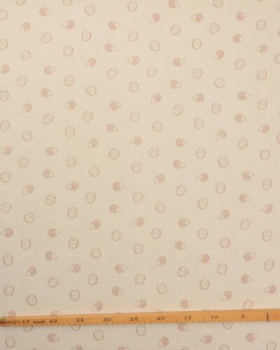 Alternative view of Cremefarvet med pindsvin - Double Gauze/musselin stof