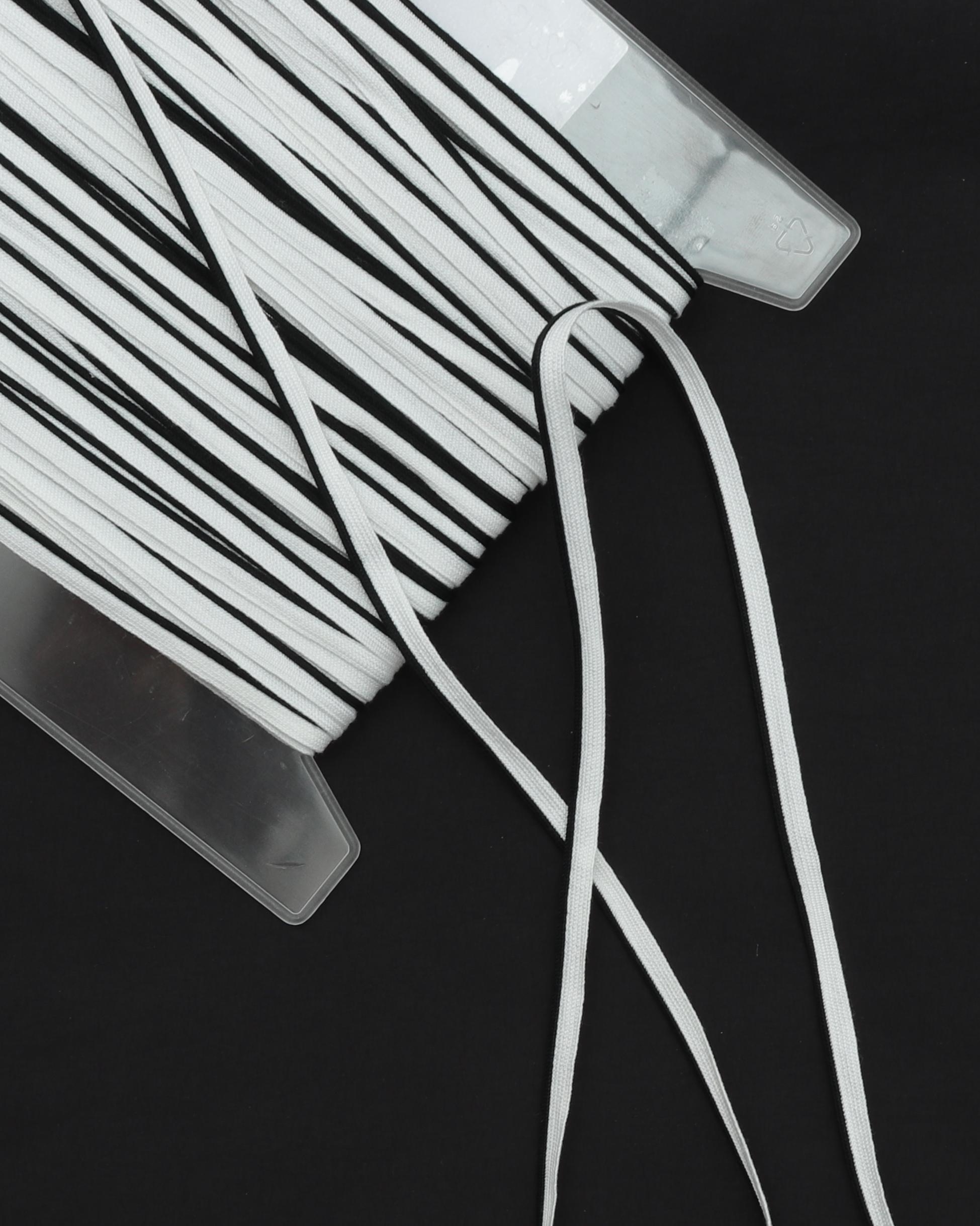 Hvid med farvet kant - Tittebånd