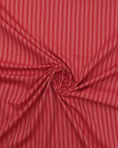 Rød med striber - Bomuld