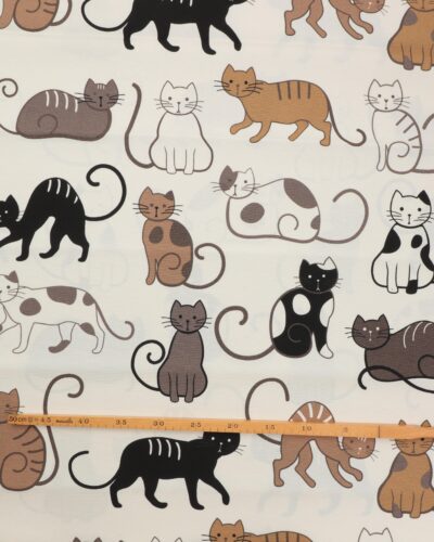 Alternative view of Katte på offwhite bund - Boligtekstil