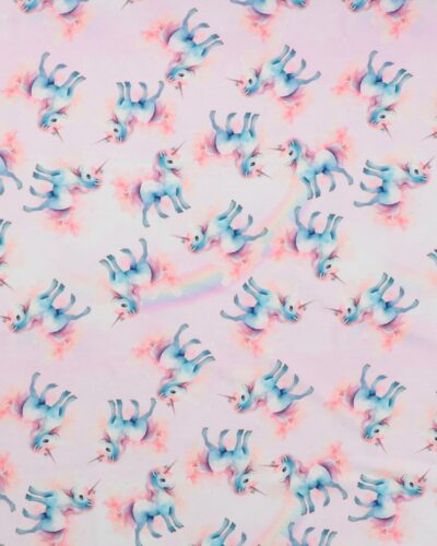 Enhjørninge på sart lyserød bund - Jersey