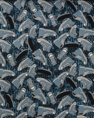 Blå sneakers og skateboard - Jersey