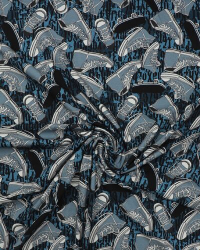 Blå sneakers og skateboard - Jersey 7 Blå sneakers og skateboard - Jersey