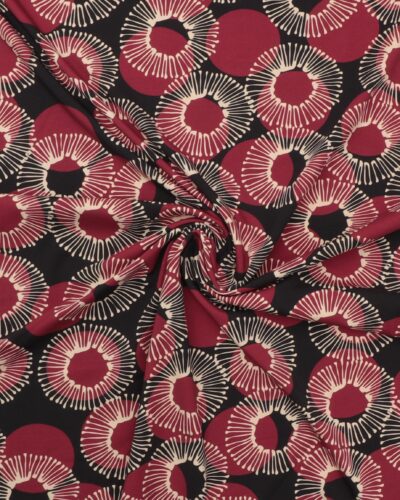 Flødefarvet cirkelmønster - Jersey