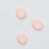 Øjeknap, lyserød med hvid kat - ca. 15 mm