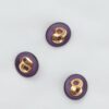 Øjeknap, aubergine m. guld - ca. 15 mm