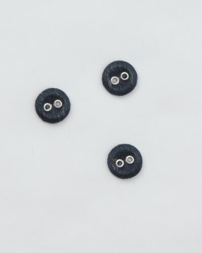Lærredsknap, mørkeblå - ca. 13 mm