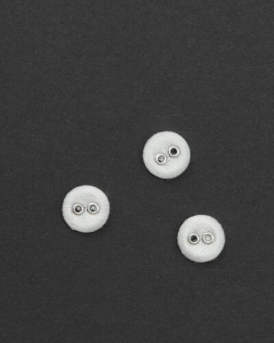 Lærredsknap, offwhite - ca. 13 mm