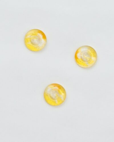 2-huls, transparent med gul - ca. 15 mm