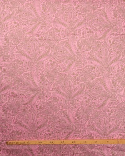 Alternative view of Lyserød med lysebrunt mønster - Twillvævet bomuld