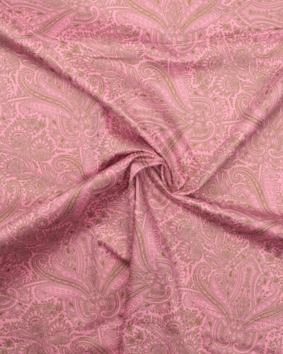 Lyserød med lysebrunt mønster - Twillvævet bomuld 7 Lyserød med lysebrunt mønster - Twillvævet bomuld