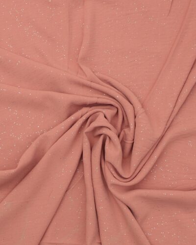 Gammelrosa med folietrykte sølvstænk - Polyester med stræk