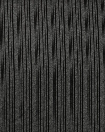 Grå med sorte striber - Uld/polyester