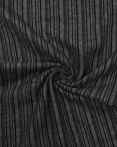 Grå med sorte striber - Uld/polyester