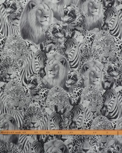 Alternative view of Vilde dyr i sort/hvid/grå - Patchwork
