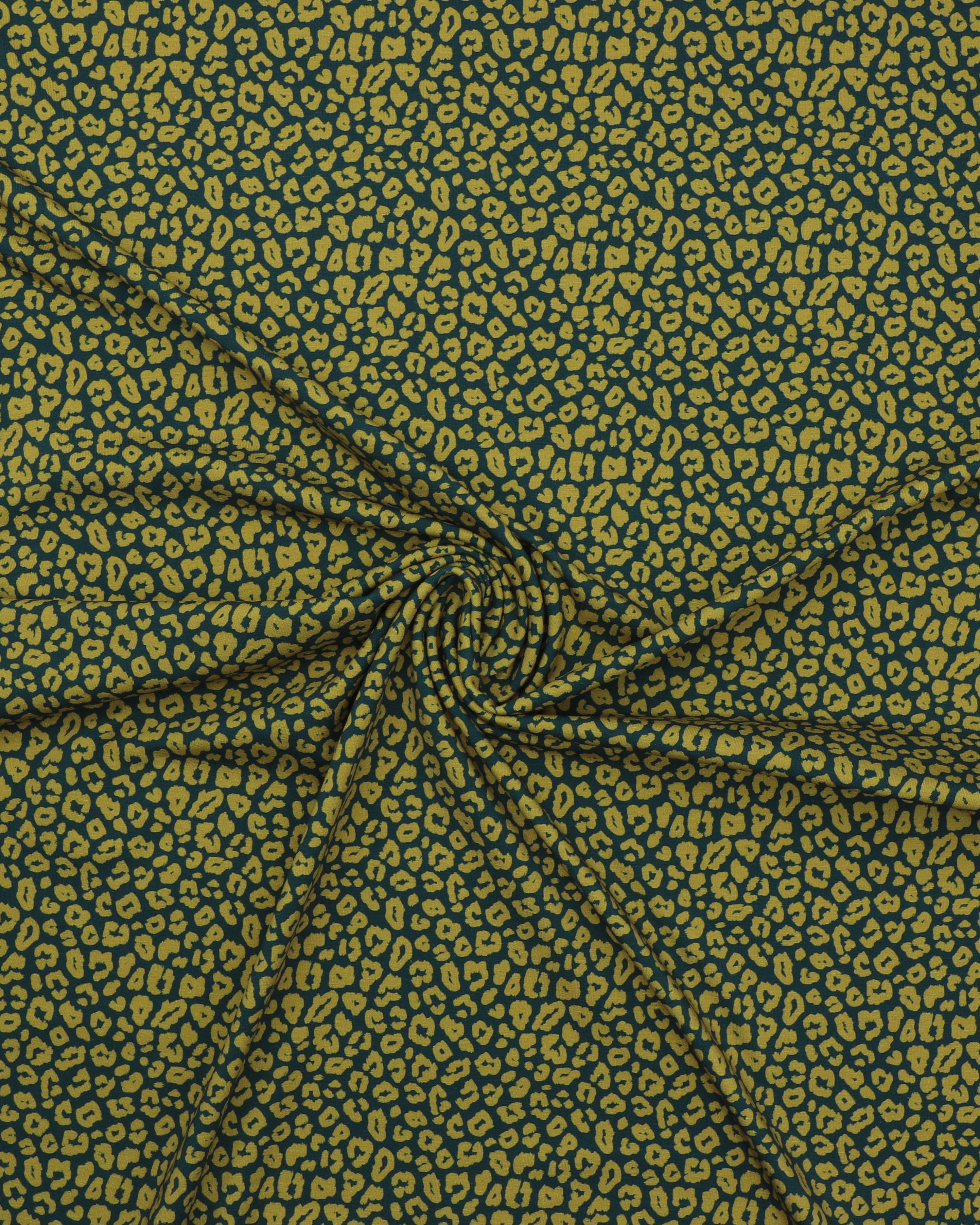 Mørkegrøn med lime mønster - Jersey 5 Mørkegrøn med lime mønster - Jersey - Billede 3