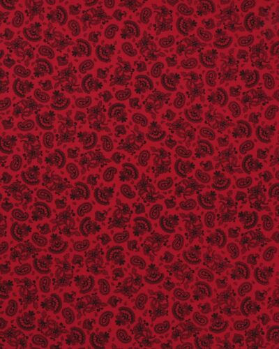 Mørkerød med sort mønster - Bomuld/polyester