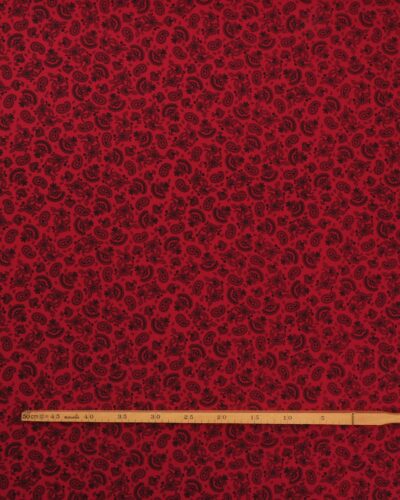 Alternative view of Mørkerød med sort mønster - Bomuld/polyester