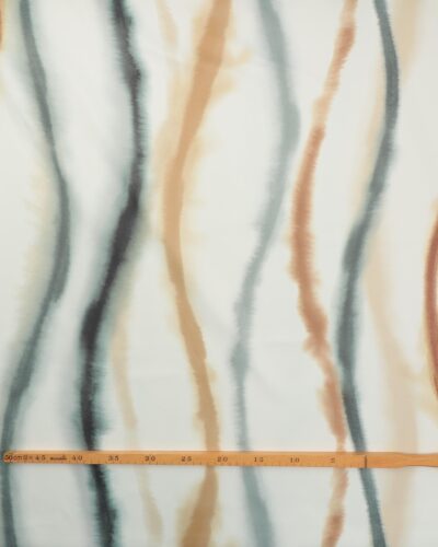 Alternative view of Bølget linjer i brune og grønne farver - Gardinstof