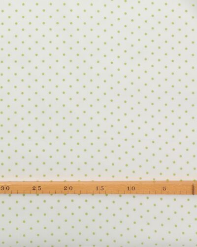 Alternative view of Hvid voile med limegrønne prikker