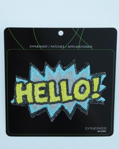 Hello! palietter og sølvglimmer, ca. 9x13 cm - Symærke