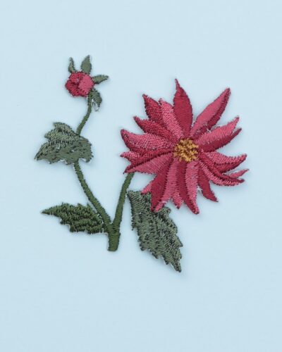 Rød blomst, ca. 4x6 cm - Strygemærke