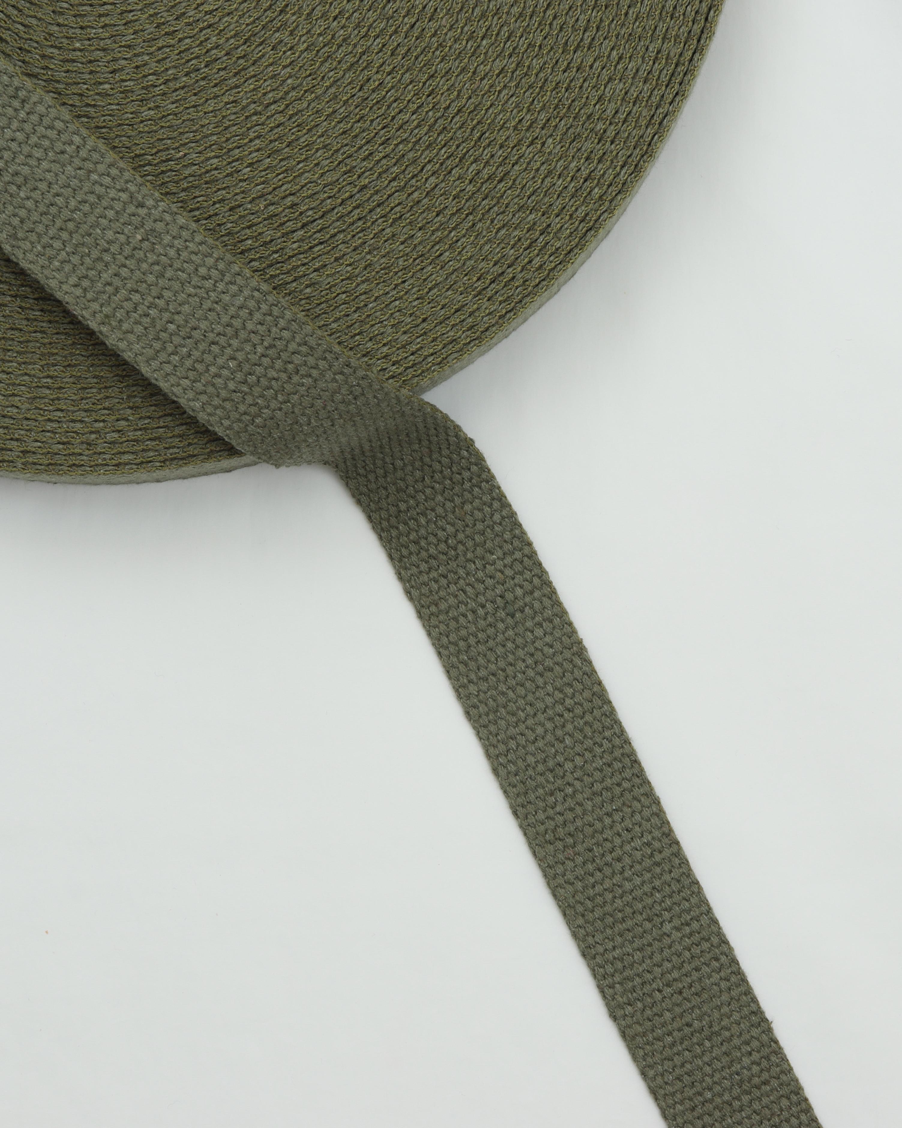 Armygrøn, bomuld - Gjordbånd 30 mm - 100% Bomuld