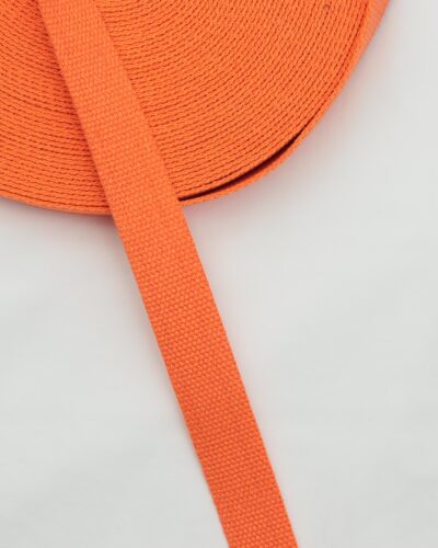 Orange, bomuld - Gjordbånd 30 mm