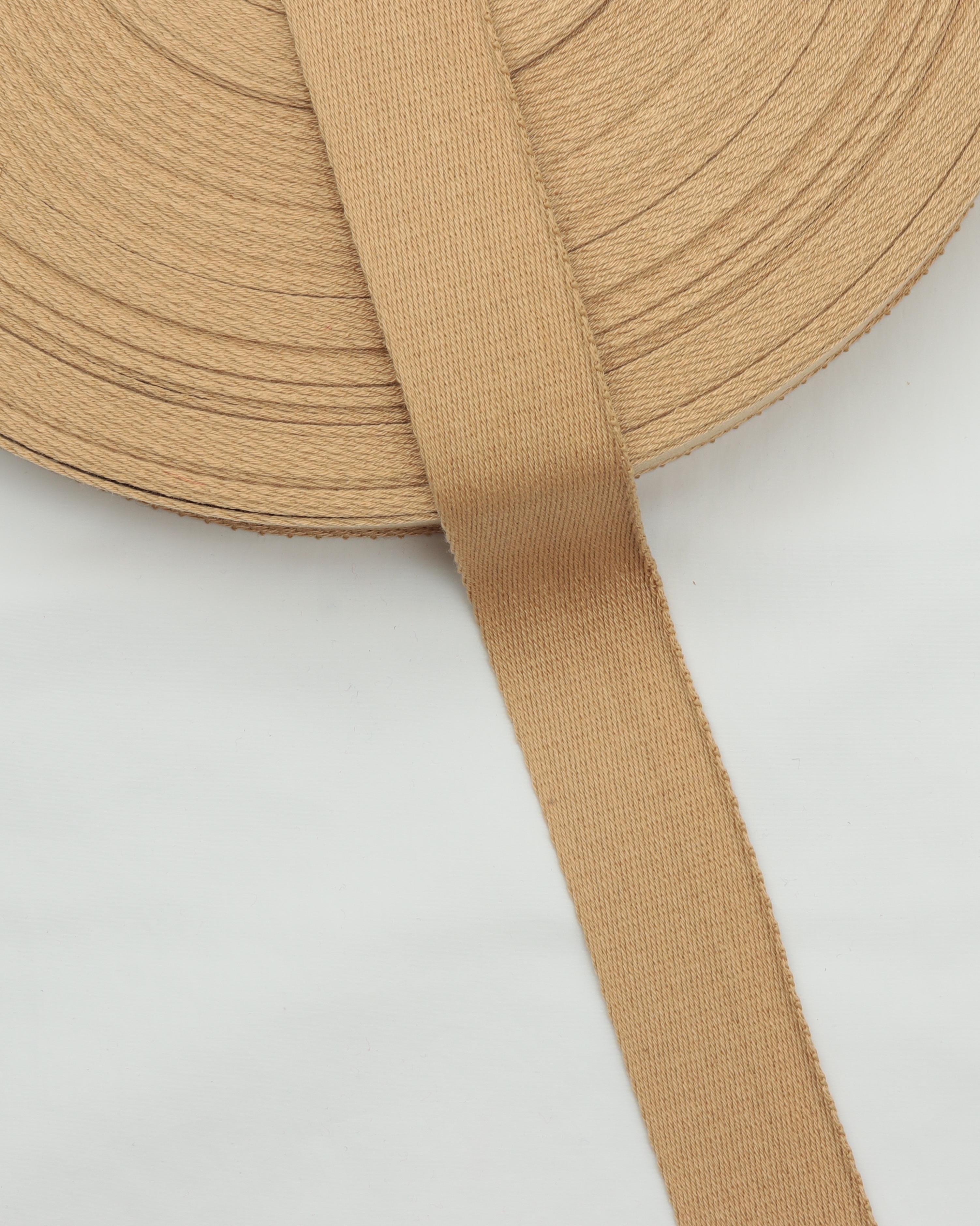 Beige, bomuld/polyester - Gjordbånd 40 mm - 20% Polyester, 80% Bomuld