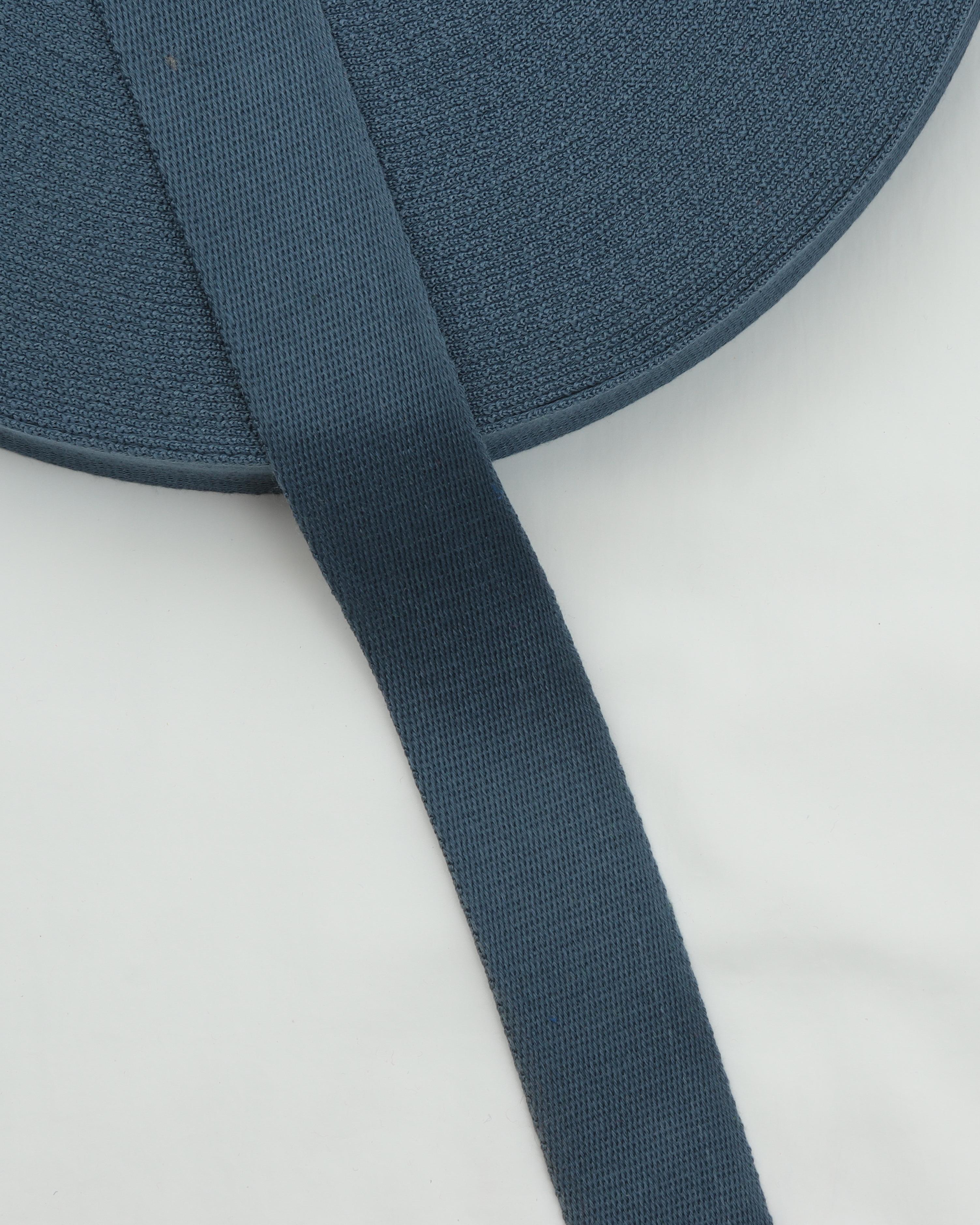 Støvet blå, bomuld/polyester - Gjordbånd 40 mm - 20% Polyester, 80% Bomuld