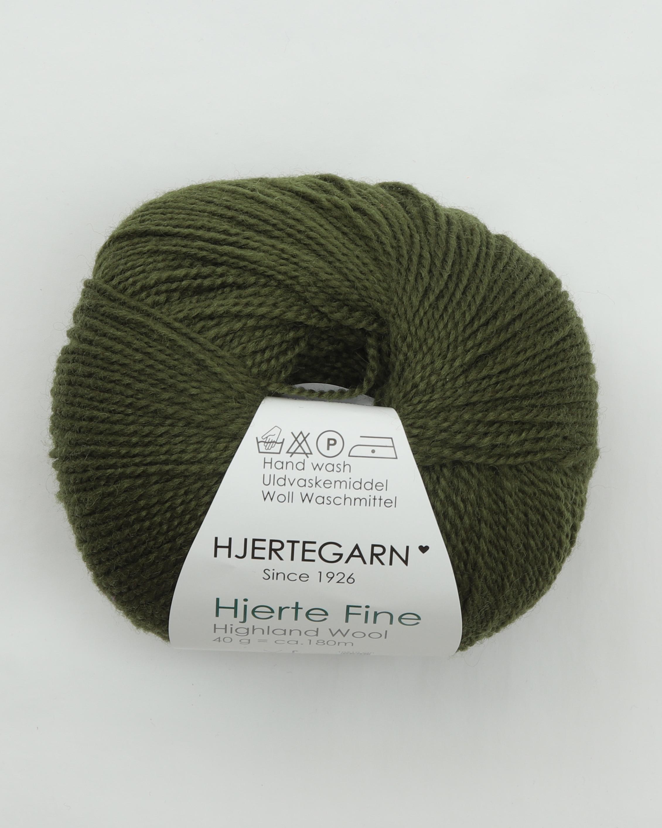 Hjerte Fine, Highland Fine Wool fra Hjertegarn i mange farver - 1285 armygrøn - 100% Fine Highland Wool