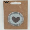 Refleks med broderet hjerte, Ø 5 cm - Strygemærke