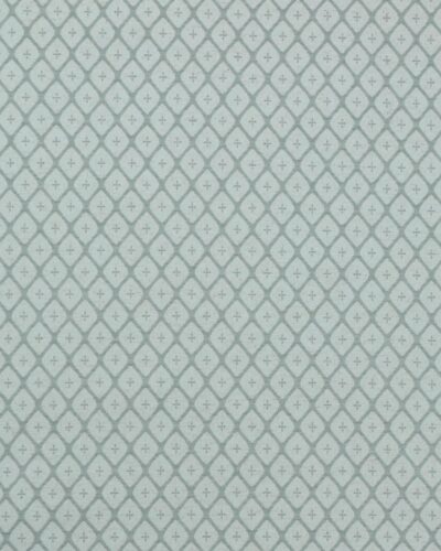 Offwhite med grønt rombemønster - Gardinstof