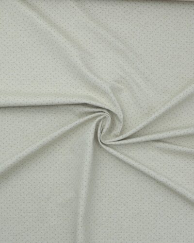 Offwhite med grønne prikker - Gardinstof