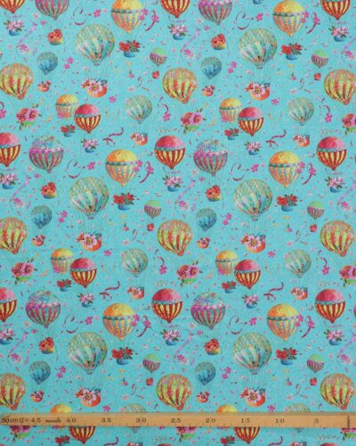 Alternative view of Luftballon med blomster i kurven - Patchwork