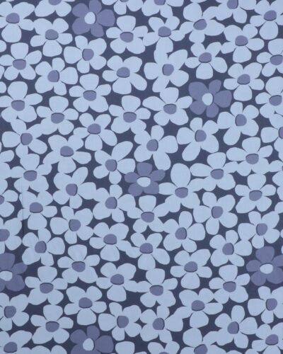 Lyselilla og lavendel blomster - Twillvævet viskose