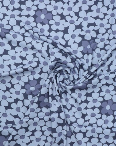 Lyselilla og lavendel blomster - Twillvævet viskose